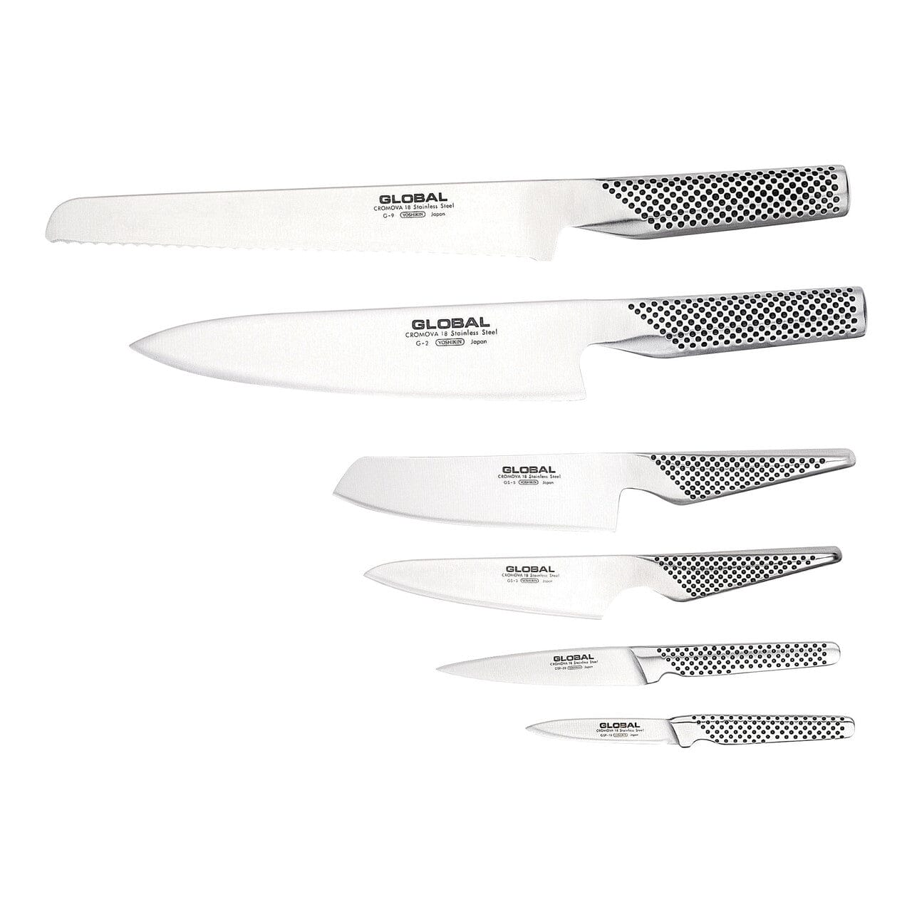 Global 7-piece Kabuto Knife Block Set - Black Global The Cooks Kitchen 