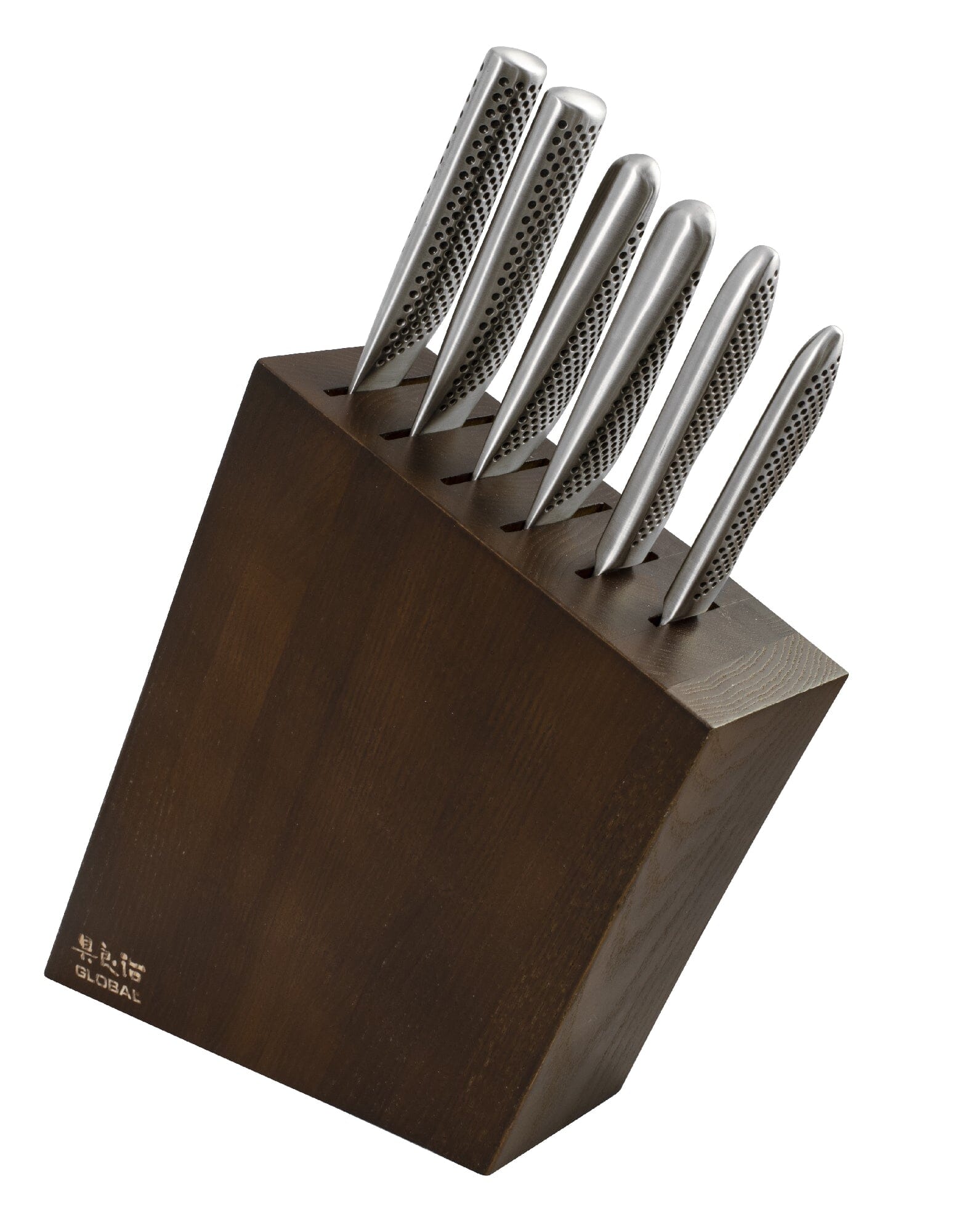 Global Kyoto 7 Piece Knife Block Set - Stained Ash Knife Sets The Cooks Kitchen Mandurah 