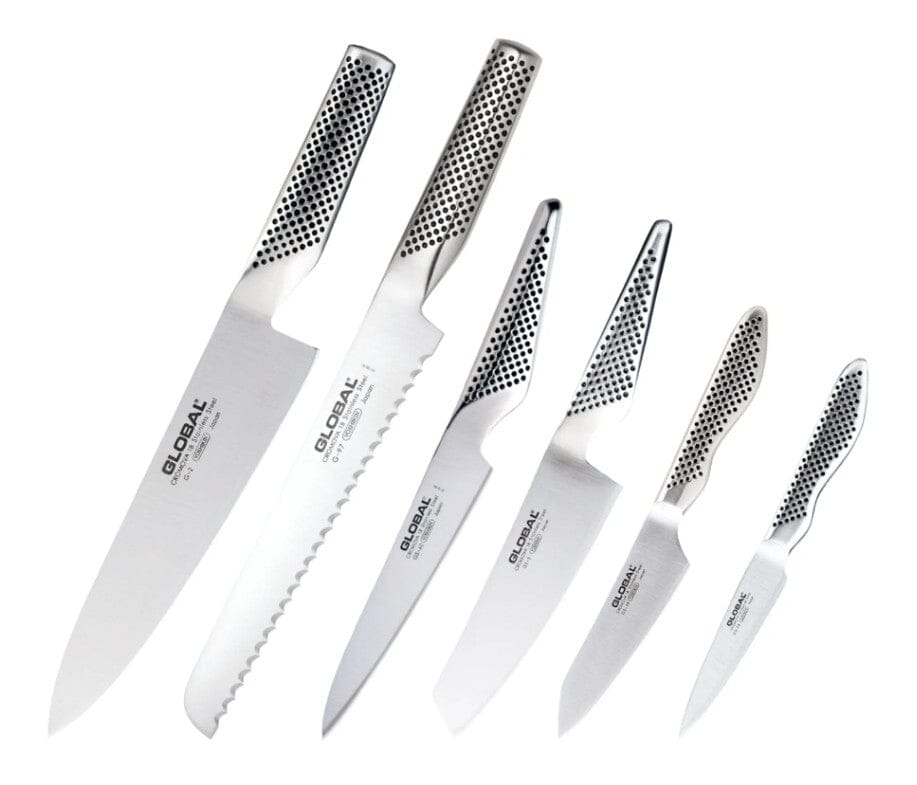 Global Kyoto 7 Piece Knife Block Set - Stained Ash Knife Sets The Cooks Kitchen Mandurah 