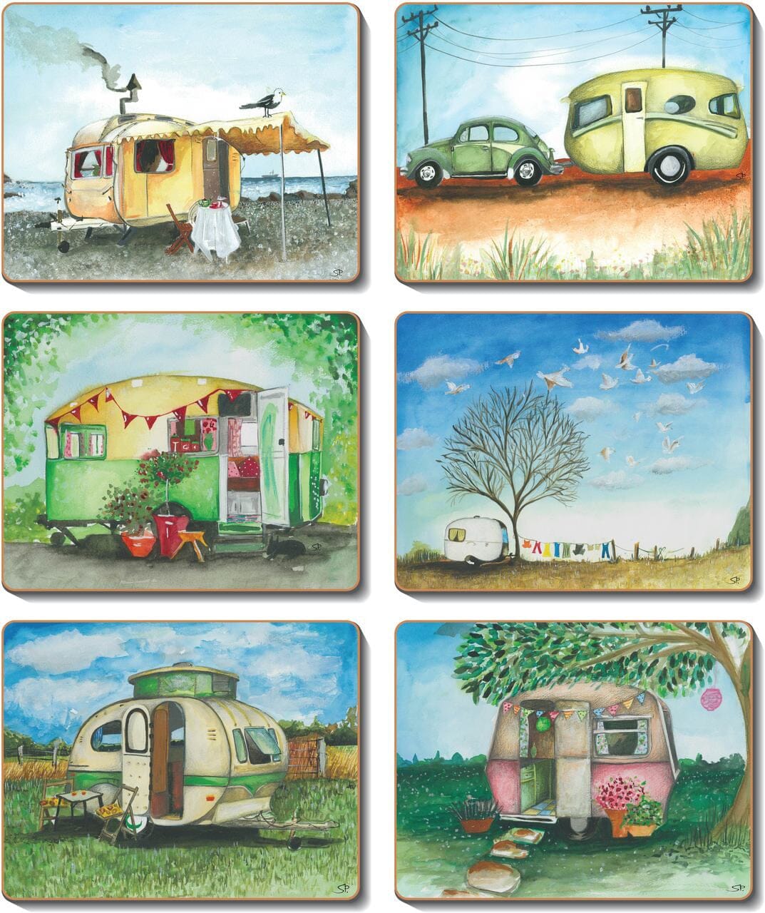 Cinnamon Vintage Caravans Placemats Placemats & Coasters The Cooks Kitchen 