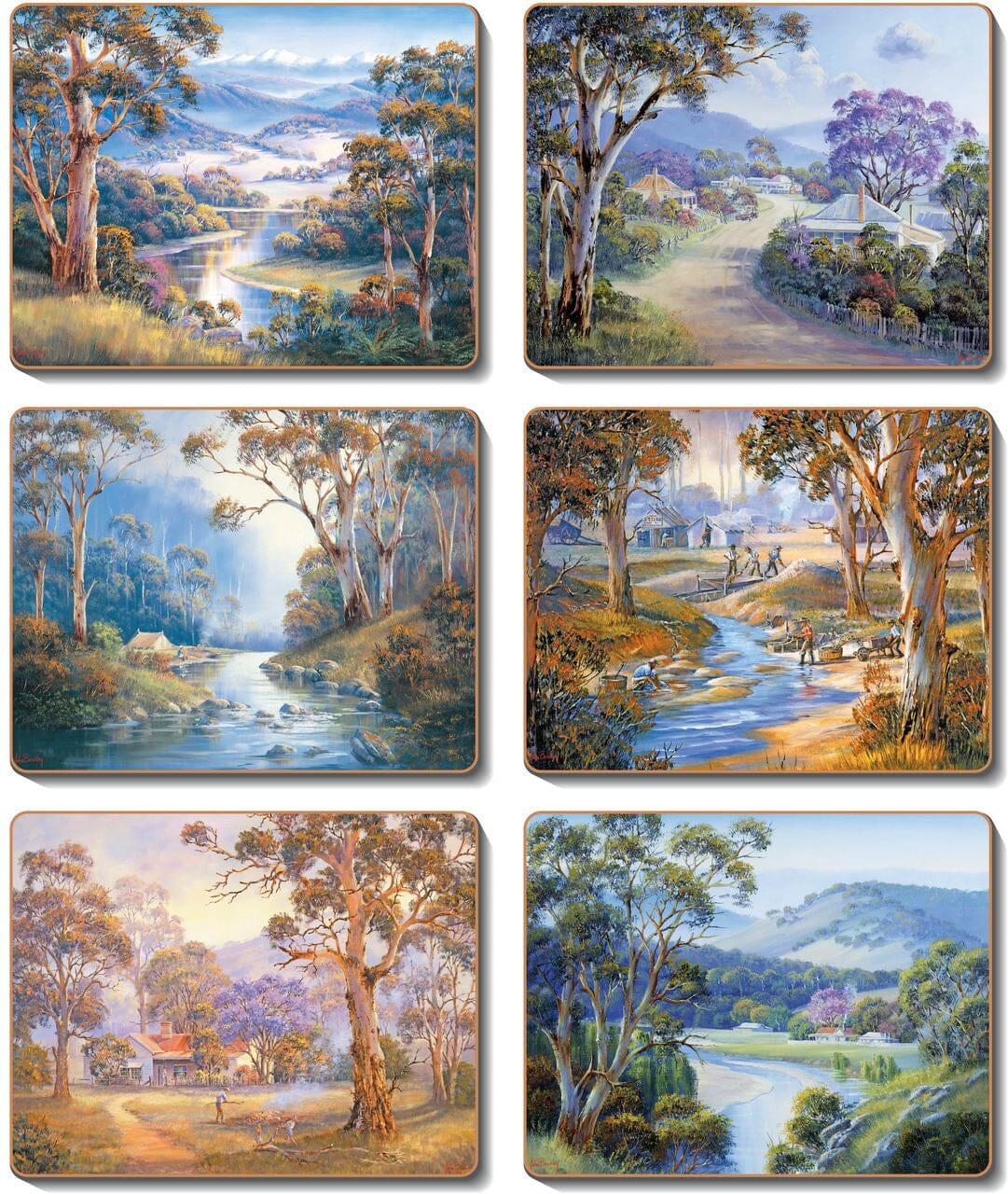 Cinnamon Bradleys Streams Coasters - Set Of 6 Placemats & Coasters The Cooks Kitchen 