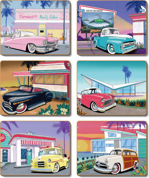 Cinnamon 50's Cool Coasters - Set Of 6
