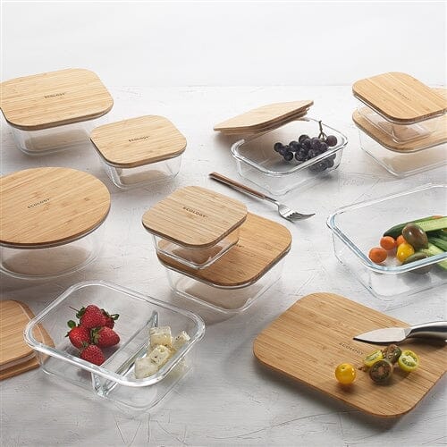 Ecology Nourish Sq Storage W Bamboo Lid 15cm Herb & Spice Storage The Cooks Kitchen 