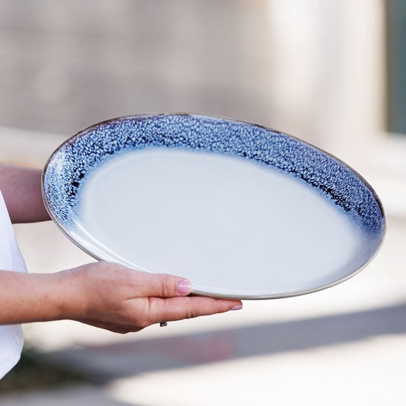 Ecology Atol Large Oval Platter 36cm Deep Blue Loose Dinnerware The Cooks Kitchen 