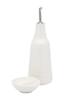 Ottawa Oil Bottle & Salt Dish Set - Calico Servingware The Cooks Kitchen 