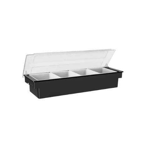 Jiwins Condiment Holder 4-compartment Black 500x160x90mm General Storage The Cooks Kitchen 