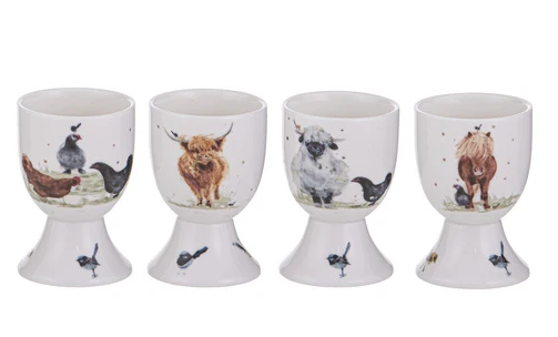 Ashdene Paddock Pals Set Of 4 Assorted Egg Cup