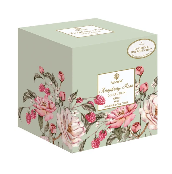 Ashdene Raspberry Rose Green Footed Mug 310ml