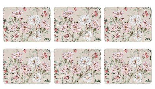 Ashdene Raspberry Rose Placemats 6pk
