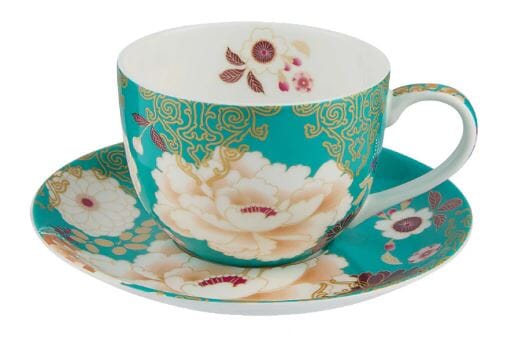 Maxwell & Williams Kimono Cup & Saucer 300ml - Teal Mugs - Cups & Saucers The Cooks Kitchen 
