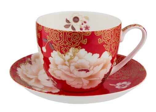 Maxwell & Williams Kimono Cup & Saucer 300ml - Red Mugs - Cups & Saucers The Cooks Kitchen 