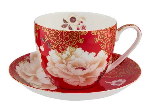 Maxwell & Wiliams Kimono Breakfast Cup & Saucer 480ml - Red Mugs - Cups & Saucers The Cooks Kitchen 