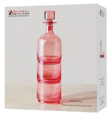 Maxwell & Williams Glamour 3pc Stacked Decanter Set Pink Decanter Sets The Cooks Kitchen 