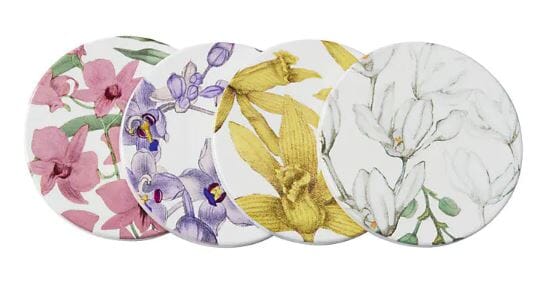 Maxwell & Williams Royal Botanic Gardens - Australian Orchids Ceramic Round Coasters 9.5cm Set Of 4 Placemats & Coasters The Cooks Kitchen 
