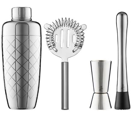 Maxwell & Williams Lafayette 4pc Cocktail Set Silver