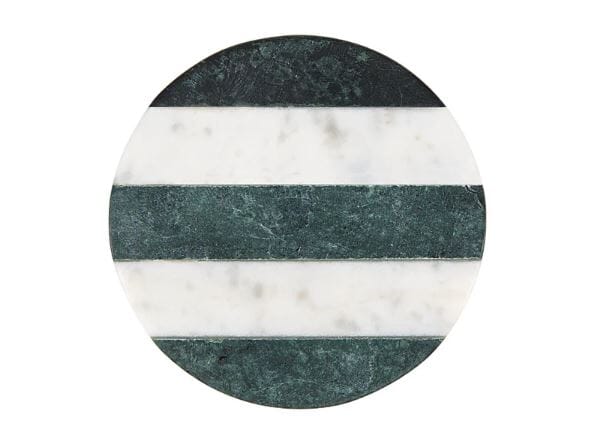 Maxwell & Williams Coaster Collective Round Marble 10cm Coaster Green Stripe Coasters The Cooks Kitchen 