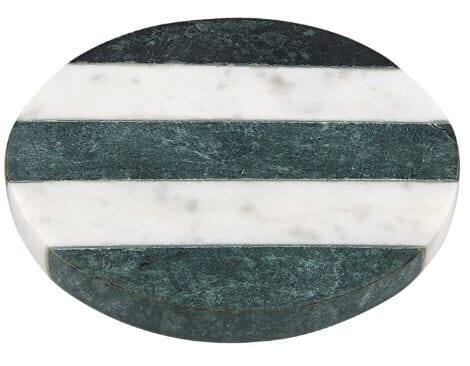 Maxwell & Williams Coaster Collective Round Marble 10cm Coaster Green Stripe Coasters The Cooks Kitchen 
