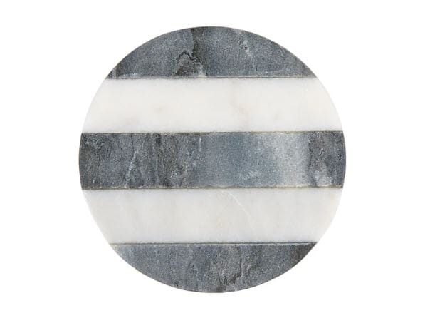 Maxwell & Williams Coaster Collective Round Marble 10cm Coaster Charcoal Stripe Coasters The Cooks Kitchen 