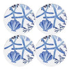 Maxwell & Williams Blue Coral - Round Corkback Coasters Set Of 4