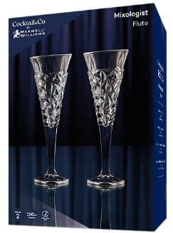 Maxwell & Williams Cocktail & Co. Mixology Champagane Flutes 180ml Set Of 2 - Glacier Glassware The Cooks Kitchen 