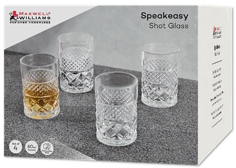 Maxwell & Williams Speakeasy Shot Glass - 60ml Set Of 4 Glassware The Cooks Kitchen 