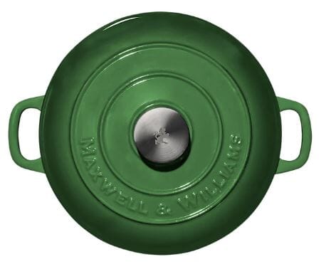 Maxwell & Williams Cast Iron Round Casserole 24cm/3.3l - English Racing Green Cast Iron The Cooks Kitchen 