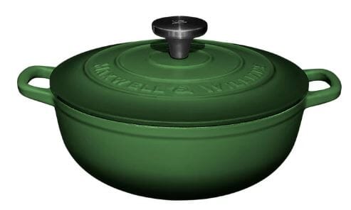 Maxwell & Williams Cast Iron Round Casserole 24cm/3.3l - English Racing Green Cast Iron The Cooks Kitchen 