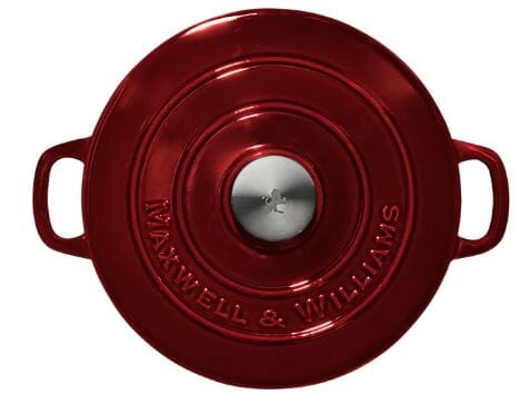 Maxwell & Williams Cast Iron Round Casserole 3.3l/24cm - Merlot Cast Iron The Cooks Kitchen 