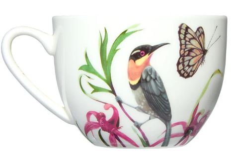 Maxwell & Williams Eloise Short Lyric Cup & Saucer 240ml - Spinebill Honeyeater