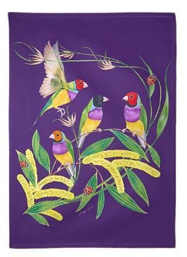 Maxwell & Williams Eloise Short Lyric Tea Towel 50x70cm - Gouldian Finch Tea Towels The Cooks Kitchen 