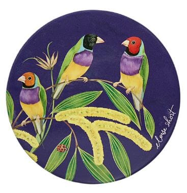 Maxwell & Williams Eloise Short Lyric Ceramic Round Coaster Gouldian (yellow Robin) Placemats & Coasters The Cooks Kitchen 