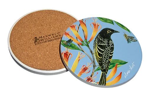 Maxwell & Williams Eloise Short Lyric Ceramic Round Coaster Regent Honeyeater Placemats & Coasters The Cooks Kitchen 