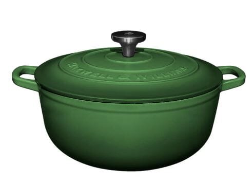 Maxwell & Williams Cast Iron Round Casserole 28cm/6.2l - English Racing Green Cast Iron The Cooks Kitchen 