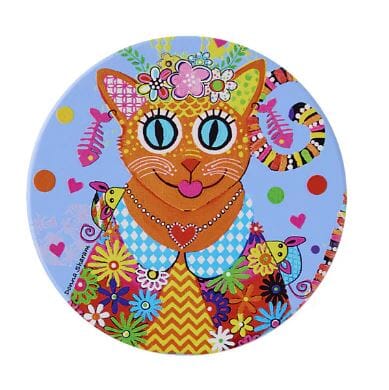 Donna Sharam Kaleidoscope Ceramic Round Coaster 10cm - Ginger Placemats & Coasters The Cooks Kitchen 