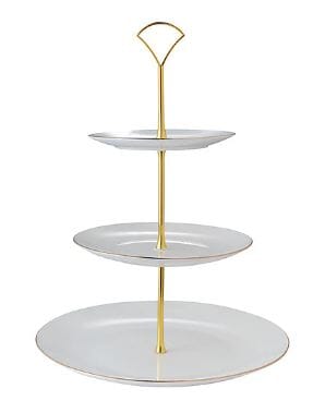 Maxwell & Williams White Gold 3 Tier Cake Stand Cake Plates & Stands The Cooks Kitchen 