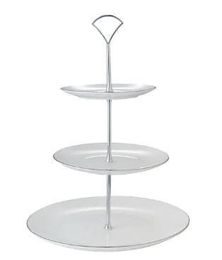 Maxwell & Williams White Platinum 3 Tier Cake Stand Cake Plates & Stands The Cooks Kitchen 