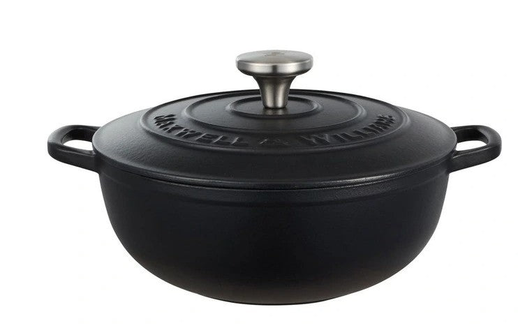 Maxwell & Williams Cast Iron Round Casserole 24cm/3.3l - Black