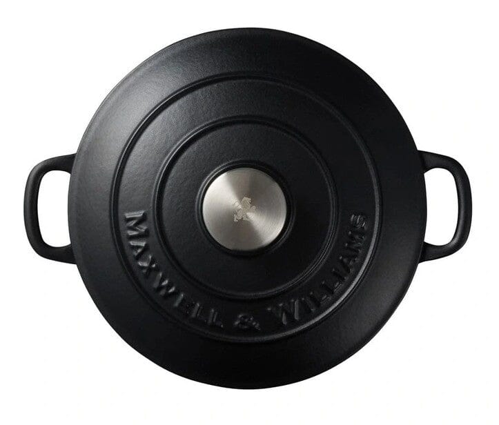 Maxwell & Williams Cast Iron Round Casserole 24cm/3.3l - Black Cast Iron Casseroles The Cooks Kitchen 