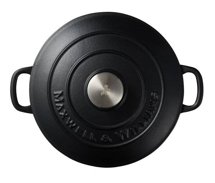 Maxwell & Williams Cast Iron Round Casserole 24cm/3.3l - Black