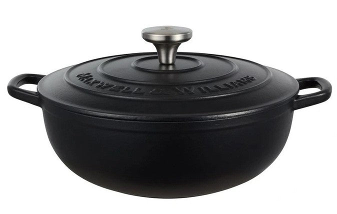 Maxwell & Williams Cast Iron Round Casserole 26cm/4l - Black