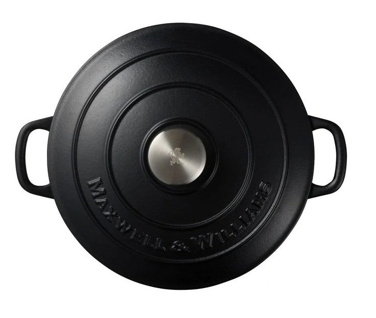 Maxwell & Williams Cast Iron Round Casserole 26cm/4l - Black