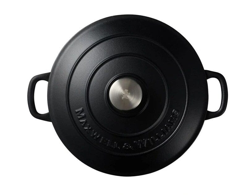 Maxwell & Williams Cast Iron Round Casserole 28cm/6.2l - Black Cast Iron Casseroles The Cooks Kitchen 