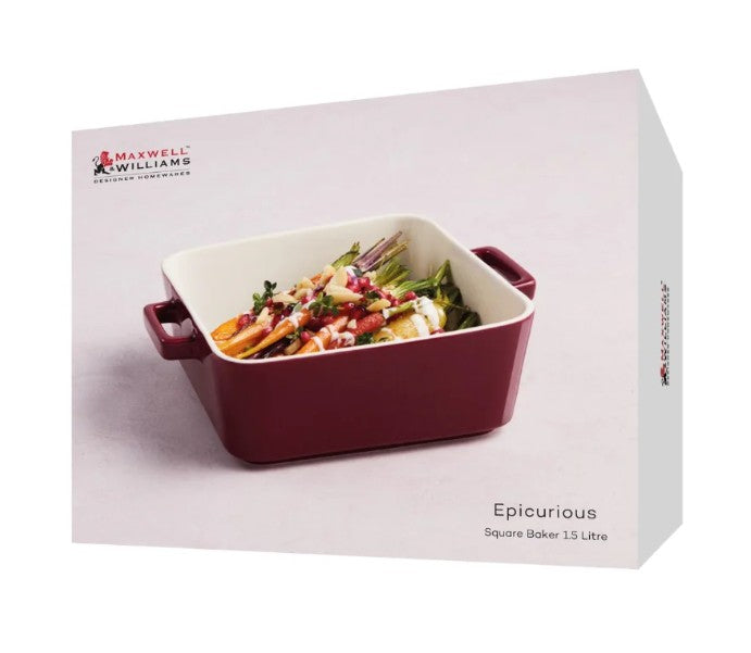 Maxwell & Williams Epicurious Square Baker 19x7cm - Bordeaux