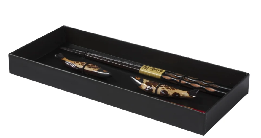 Tokyo Design Studio Sardine Chopsticks 4pc With Rest Gift Boxed