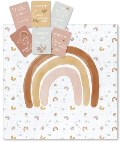 Jiggle & Giggle - Milestone Muslin Set - Rainbow Children's Giftware The Cooks Kitchen 