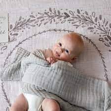 Jiggle & Giggle - Grey Double Muslin Cotton Blanket Children's Giftware The Cooks Kitchen 