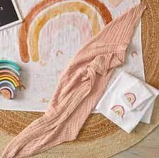 Jiggle & Giggle - Peach Whip Double Muslin Cotton Blanket Children's Giftware The Cooks Kitchen 