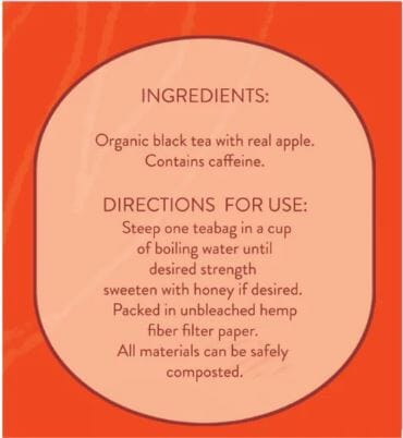 Apple Koala Design - 20 Organic Tea Bags Tea Bags/ Loose Leaf Tea The Cooks Kitchen 