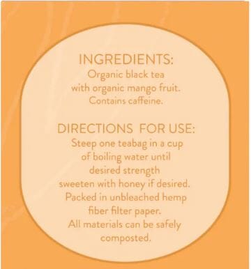 Mango Koala Design - 20 Organic Teabags Tea Bags/ Loose Leaf Tea The Cooks Kitchen 