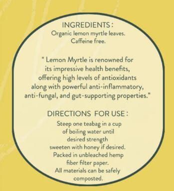 Lemon Myrtle Koala Design - 20 Organic Tea Bags Tea Bags/ Loose Leaf Tea The Cooks Kitchen 